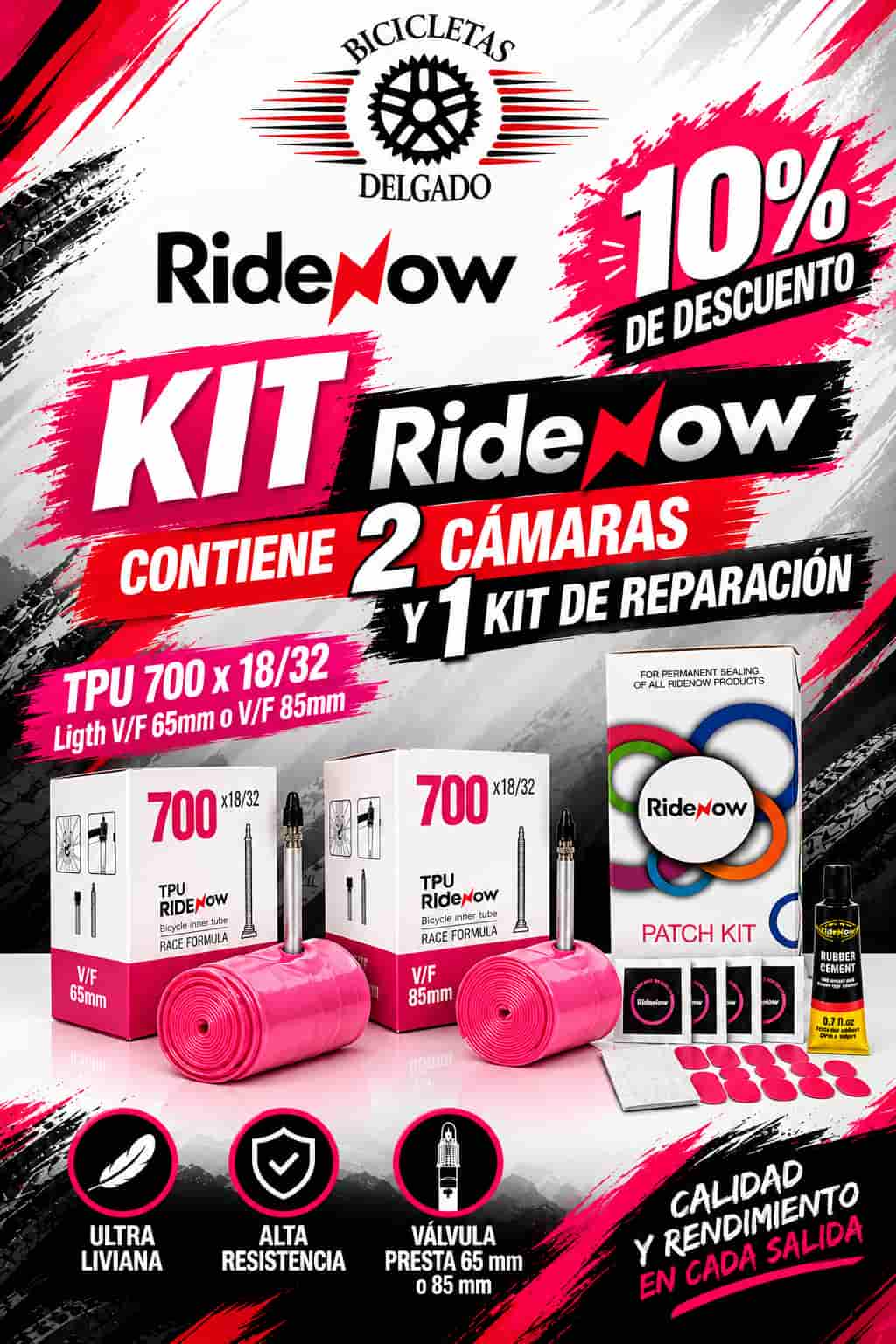 KIT RIDENOW CAMARAS 700X18/32